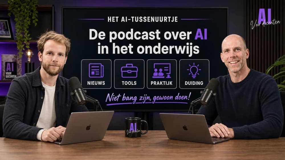 Promobeeld van Het AI-tussenuurtje, met Tom Naberink en Marcel Mutsaarts